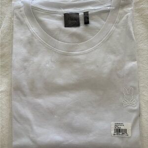 NWT Psycho Bunny White Crew Neck T-Shirt with Embroidered Logo size 9 (XXXL)